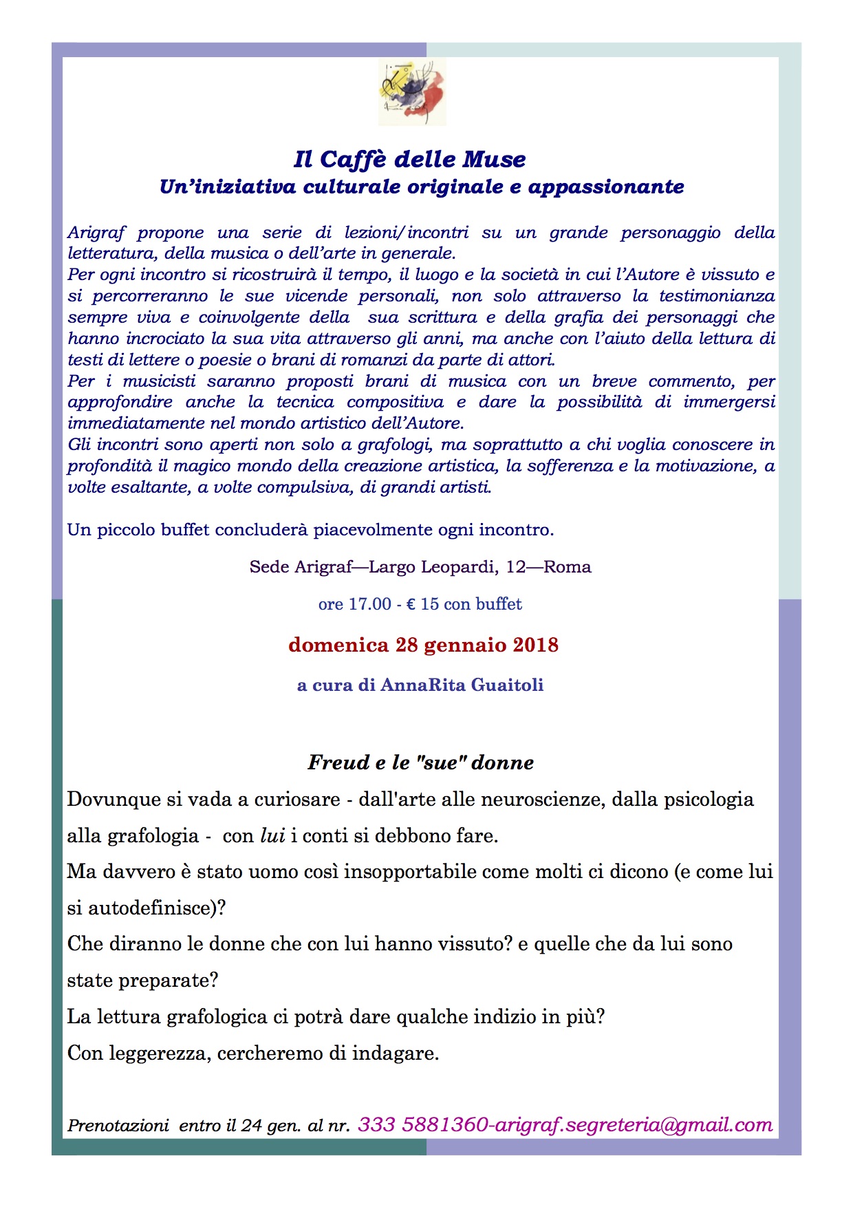 Il caffe muse Freud 28 genn 2018