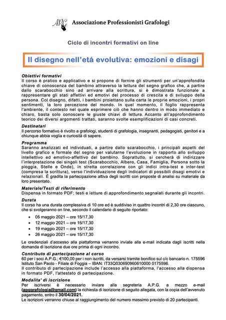 Corso disegno-Programma